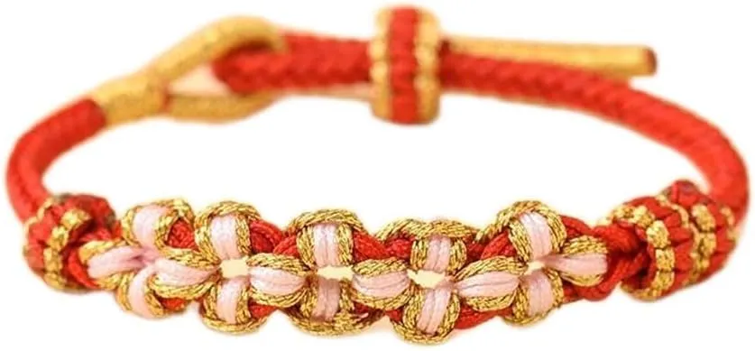 Delicate Pure Handmade Braided Bracelets for Women Men, Feng Shui Braided Flower Bracelets, Lucky Jewelry Gifts
