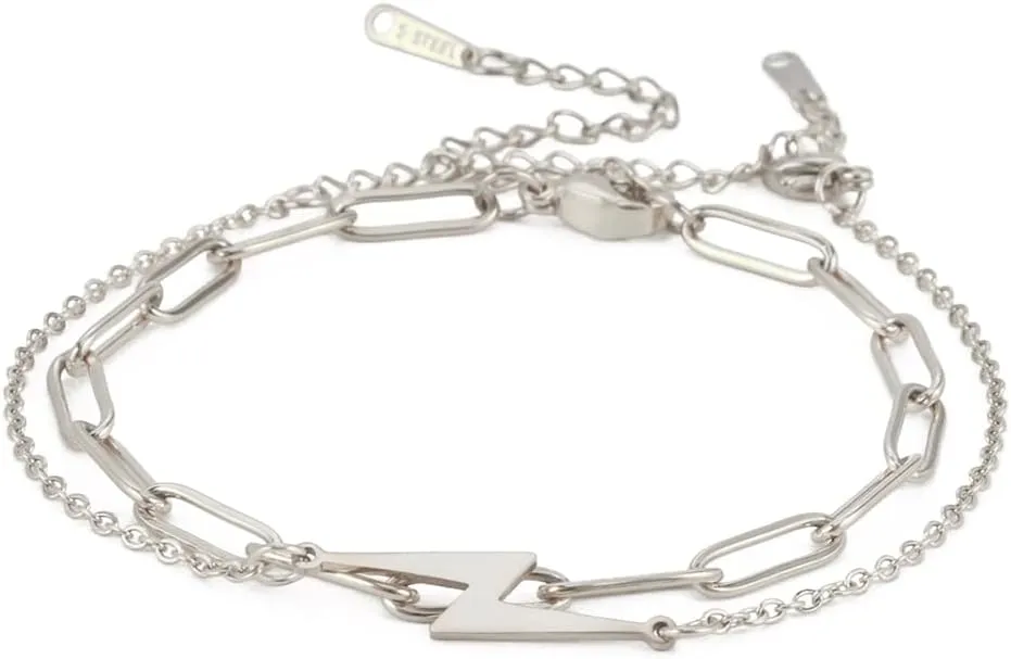 EUEAVAN Delicate layered lightning bolt symbol bracelet Simple Fashion minimalism Bangle Glamorous jewelry gifts for Women