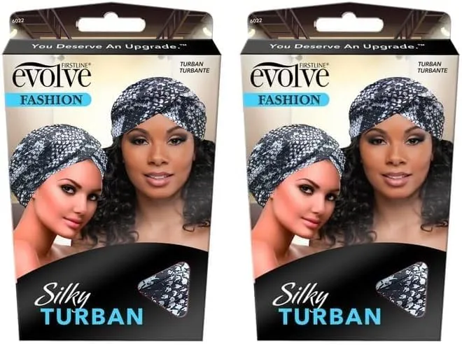 Evolve Silky Turban - Silver Animal Print