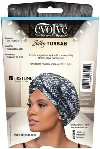 Evolve Silky Turban - Silver Animal Print