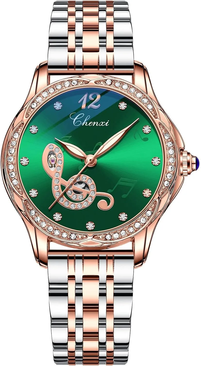 FANMIS Luxury Fashion Women Automatic Watch Stainless Steel Rhinestone Mechanical Waterproof Watches