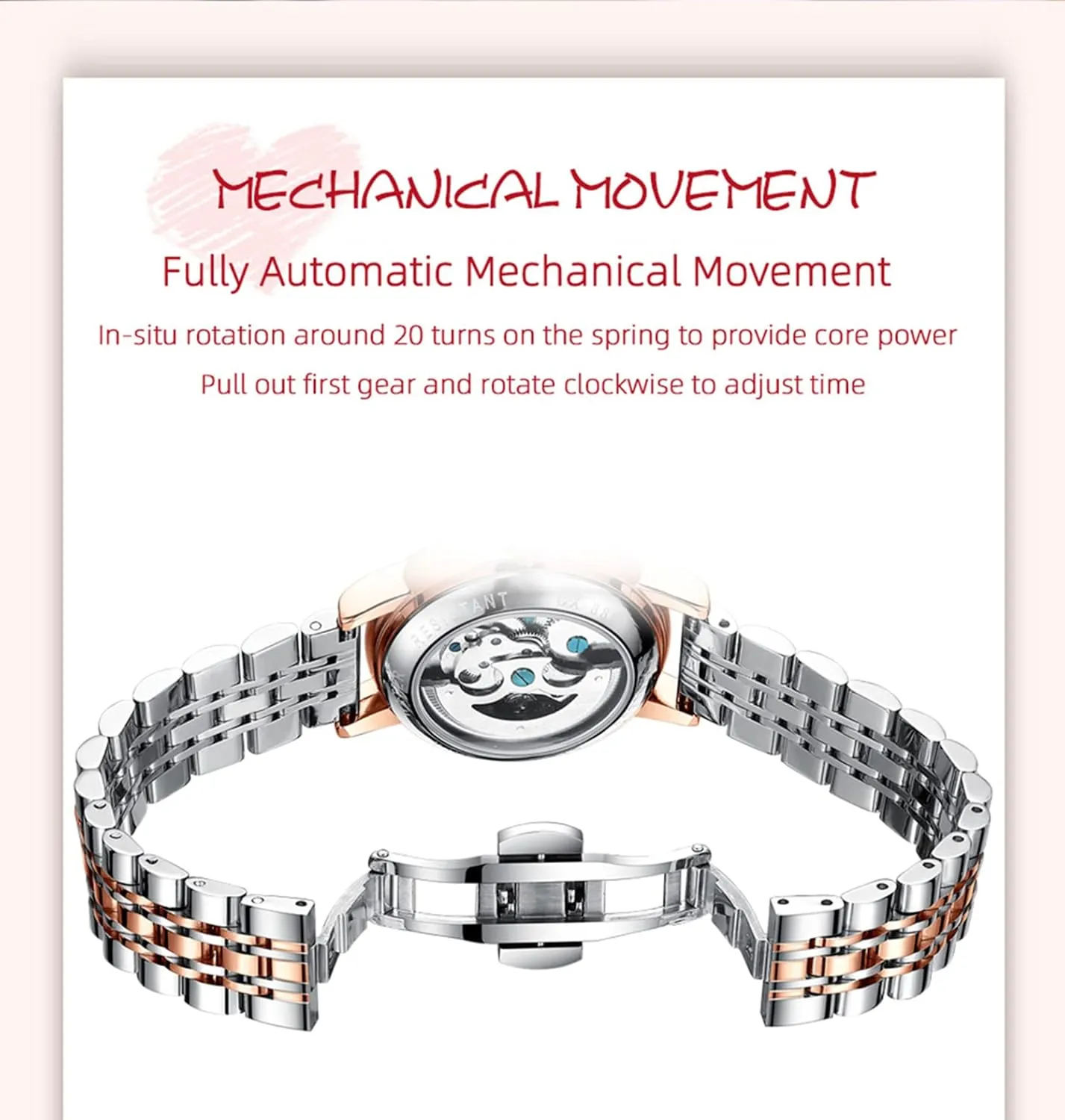 FANMIS Luxury Fashion Women Automatic Watch Stainless Steel Rhinestone Mechanical Waterproof Watches