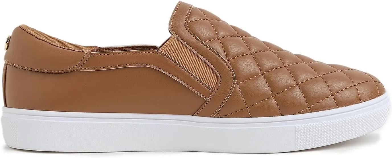 FEVERSOLE Women's Casual Slip On Sneaker Comfortable Quilted Loafer Travel Walking Shoes