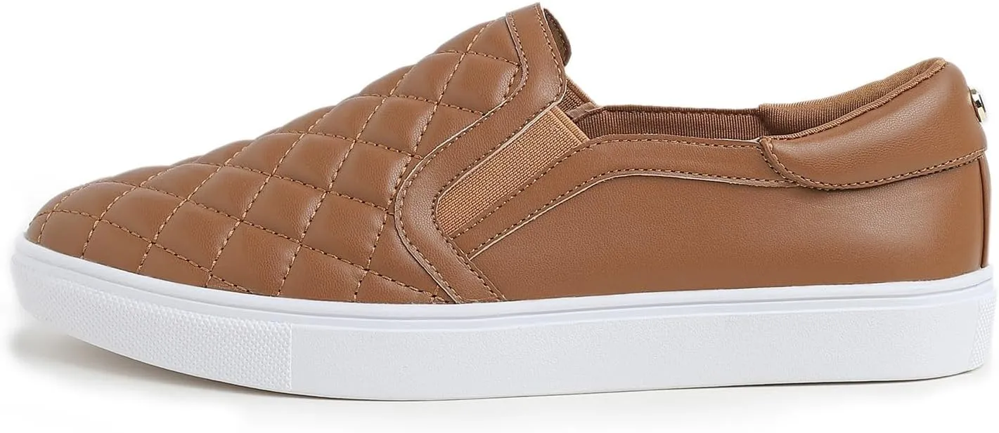 FEVERSOLE Women's Casual Slip On Sneaker Comfortable Quilted Loafer Travel Walking Shoes