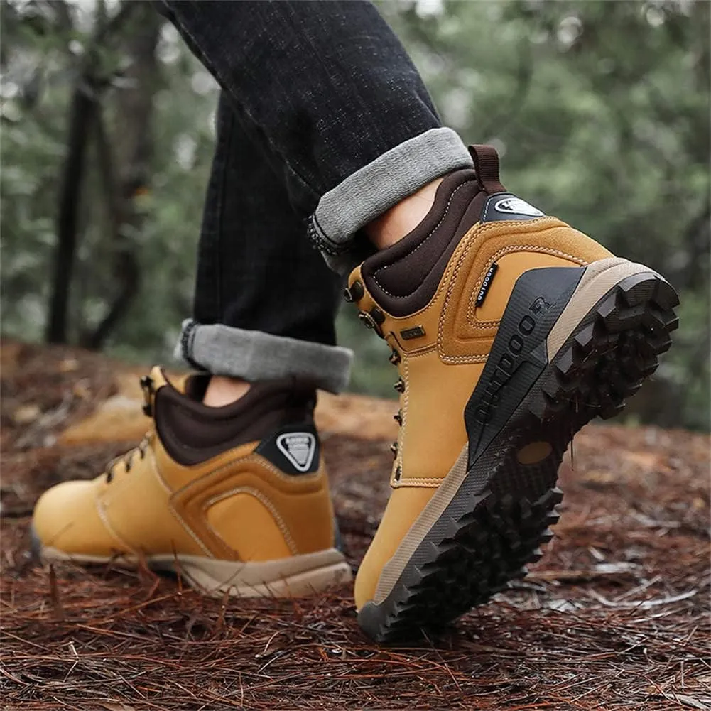 GEXECEUSS Hiking Boots for Men Breathable Non-Slip Casual Low-Top Sneakers for Trailing Trekking Outdoor Leather Walking Shoes