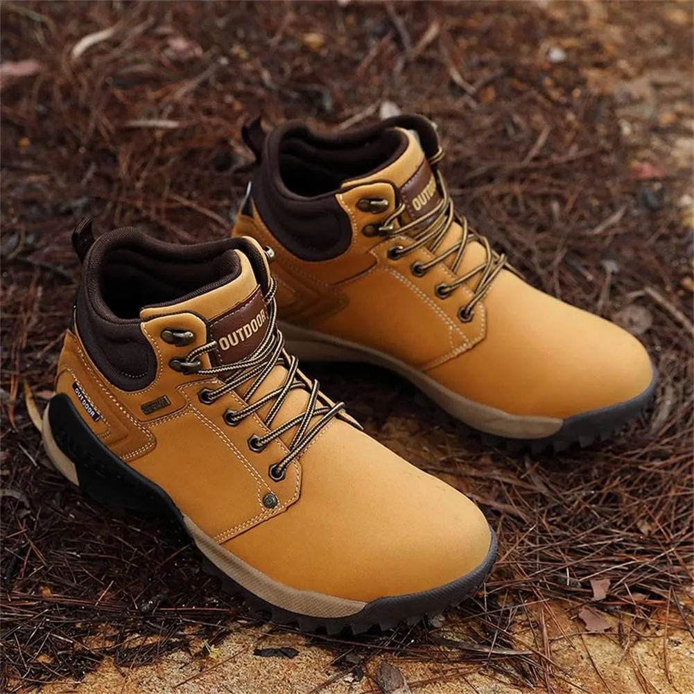 GEXECEUSS Hiking Boots for Men Breathable Non-Slip Casual Low-Top Sneakers for Trailing Trekking Outdoor Leather Walking Shoes