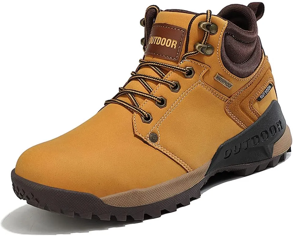 GEXECEUSS Hiking Boots for Men Breathable Non-Slip Casual Low-Top Sneakers for Trailing Trekking Outdoor Leather Walking Shoes