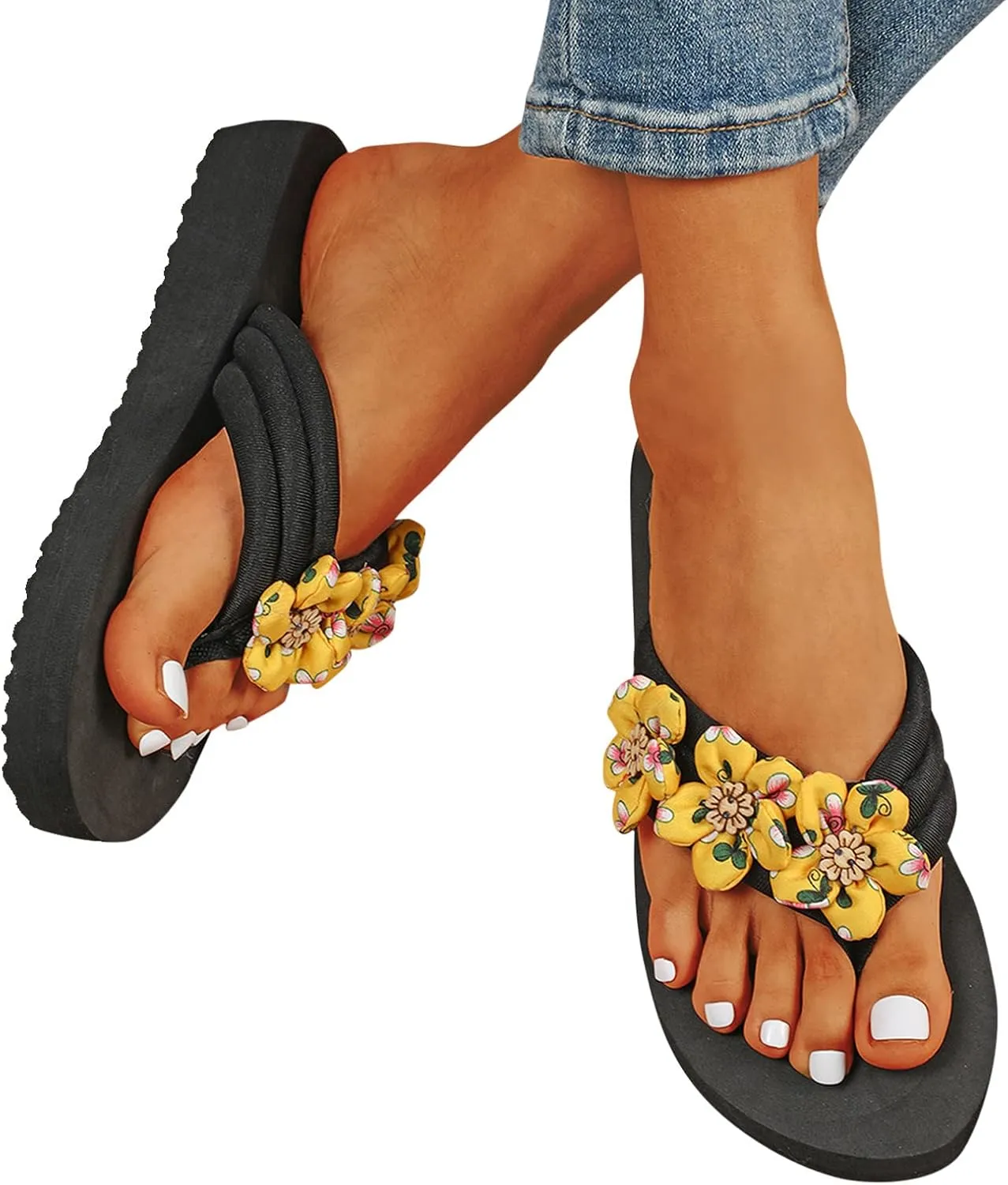 Gibobby Womens Sandals Orthopedic Sandals Thong Dressy T-Strap Orthotic Casual Summer Arch Support Sandals