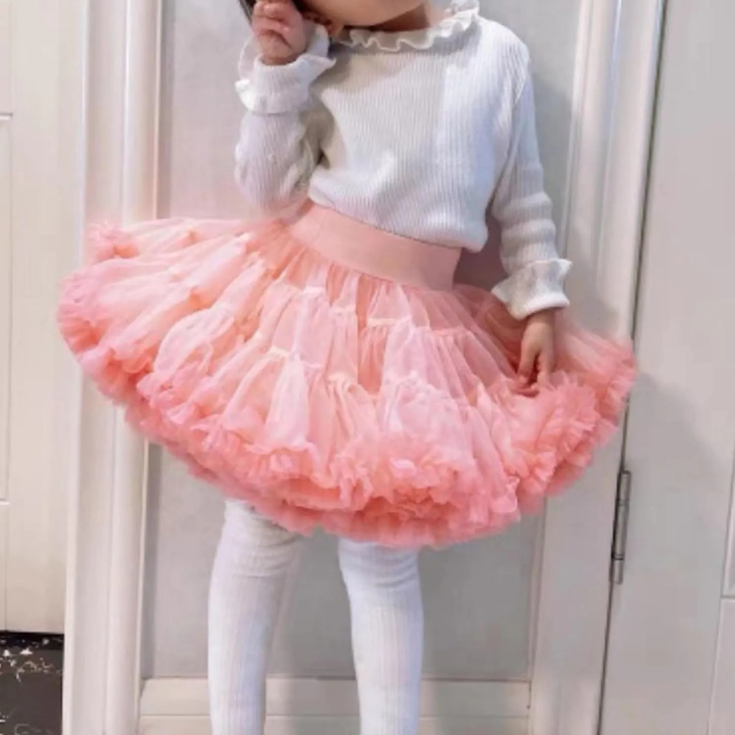 Girls Layered Tutu Skirt Ruffle Tiered Tulle Elastic Princess Dress Toddler Cute Summer Ballet Dance Skirts