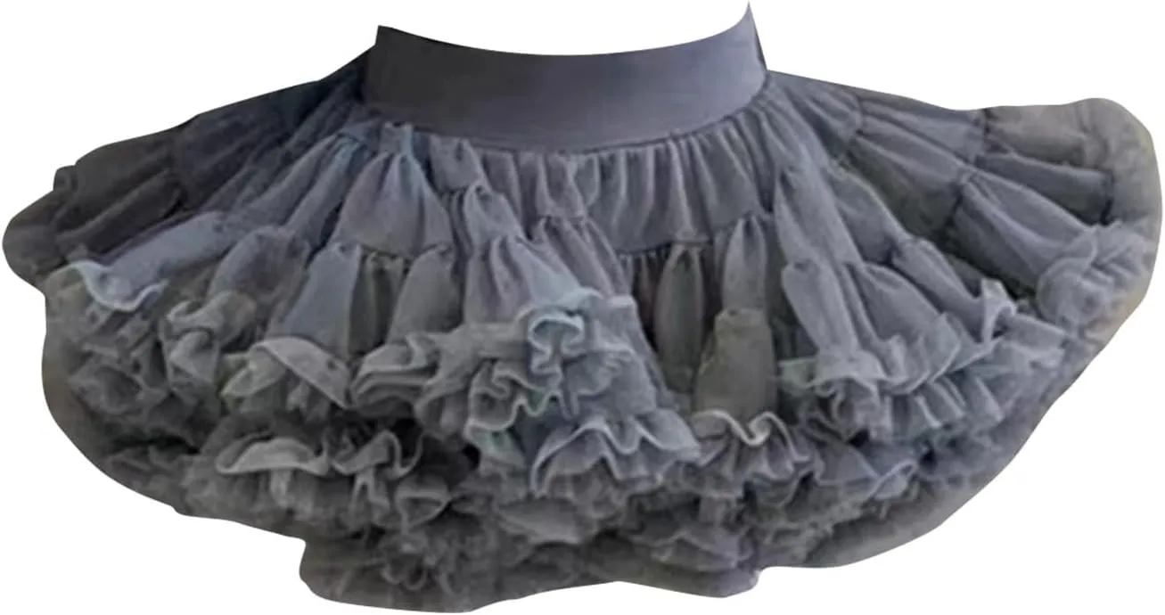Girls Layered Tutu Skirt Ruffle Tiered Tulle Elastic Princess Dress Toddler Cute Summer Ballet Dance Skirts