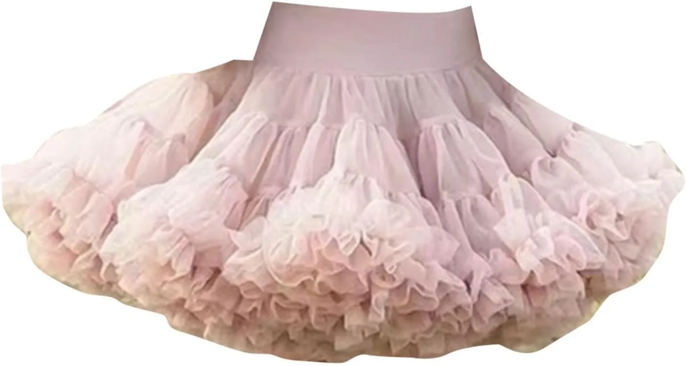 Girls Layered Tutu Skirt Ruffle Tiered Tulle Elastic Princess Dress Toddler Cute Summer Ballet Dance Skirts