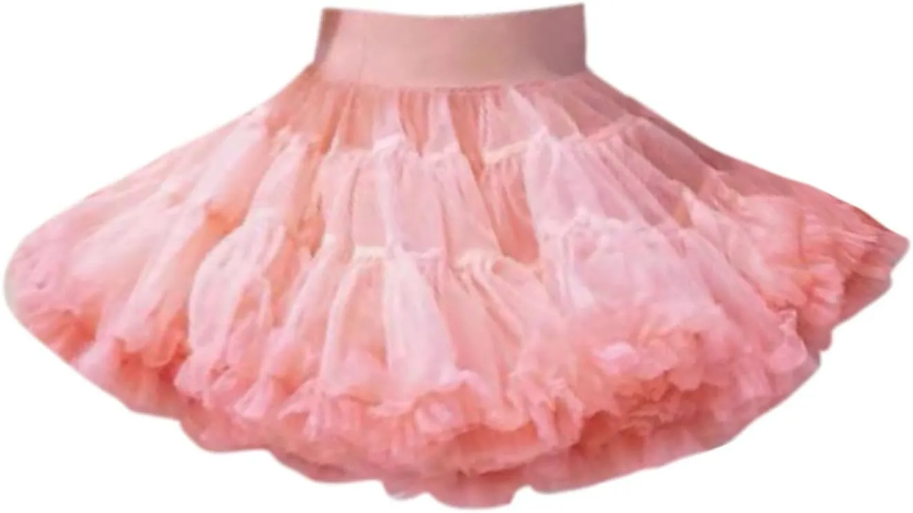 Girls Layered Tutu Skirt Ruffle Tiered Tulle Elastic Princess Dress Toddler Cute Summer Ballet Dance Skirts