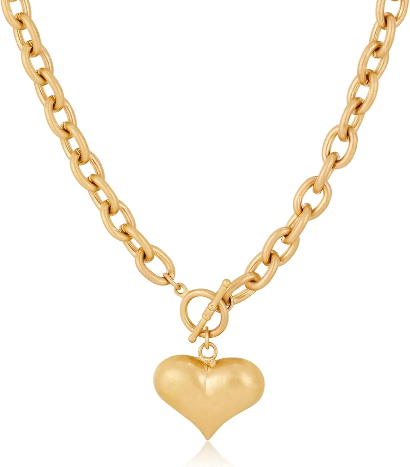 Gold Siver Heart Necklace for Women Trendy Chunky Choker Necklaces Jewelry for Women