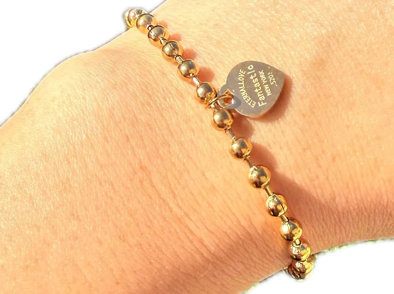 Gold Women Bracelets, 14K Gold Plated Bracelets Delicate Plaques and Beads Beaded chain bracelet for women gift christmas, new year, valentine gifts,birthday gifts