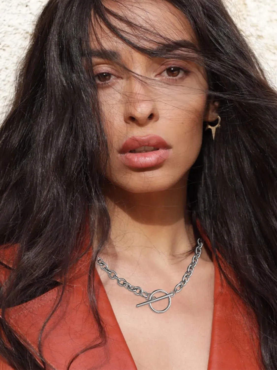 Harry and Henry Chunky Gold Toggle Necklace Trendy Silver Cuban Link Chain Choker Toggle Bar Clasp Necklaces for Women Chunky Statement Necklaces Jewelry Gifts
