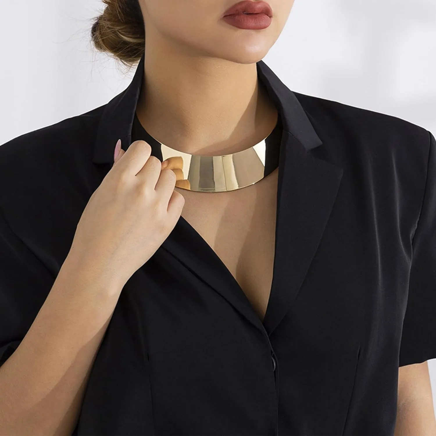 Harry and Henry Chunky Gold Toggle Necklace Trendy Silver Cuban Link Chain Choker Toggle Bar Clasp Necklaces for Women Chunky Statement Necklaces Jewelry Gifts