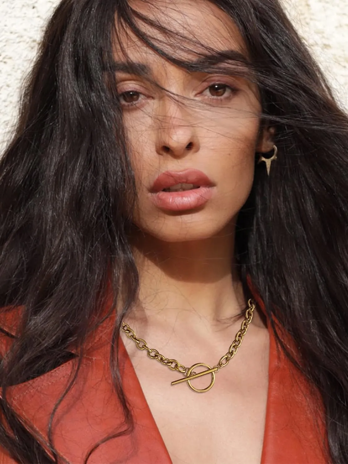 Harry and Henry Chunky Gold Toggle Necklace Trendy Silver Cuban Link Chain Choker Toggle Bar Clasp Necklaces for Women Chunky Statement Necklaces Jewelry Gifts