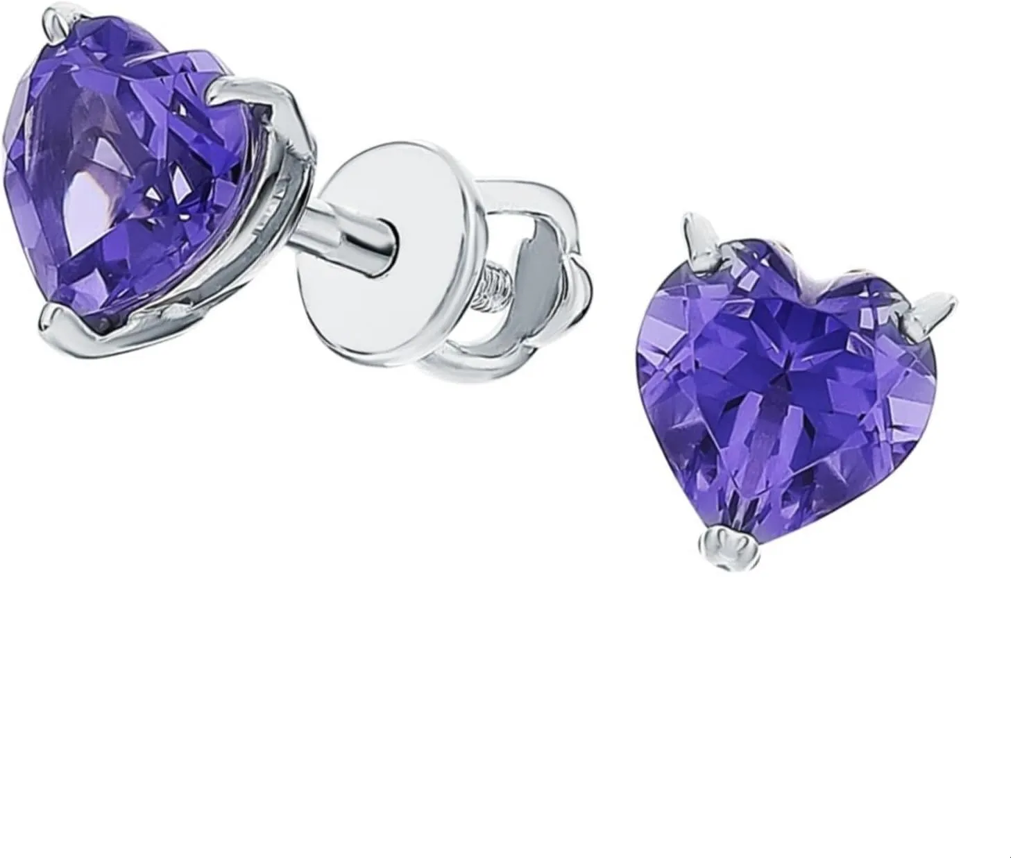 Heart Shape Tanzanite Earring,14K Gold Heart Tanzanite Stud, Purple Gemstone (1.71ct) Earring, Personalized Gift, Minimalist Studs, Gifts For Her.