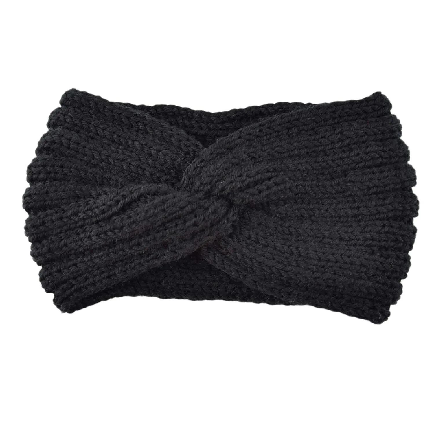 HELLORSO Headbands for Women's Hair Headbands Warmer Soft Cable Women Knit Stretch Ear Headband Headbands for Women Basketball (Black, One size)