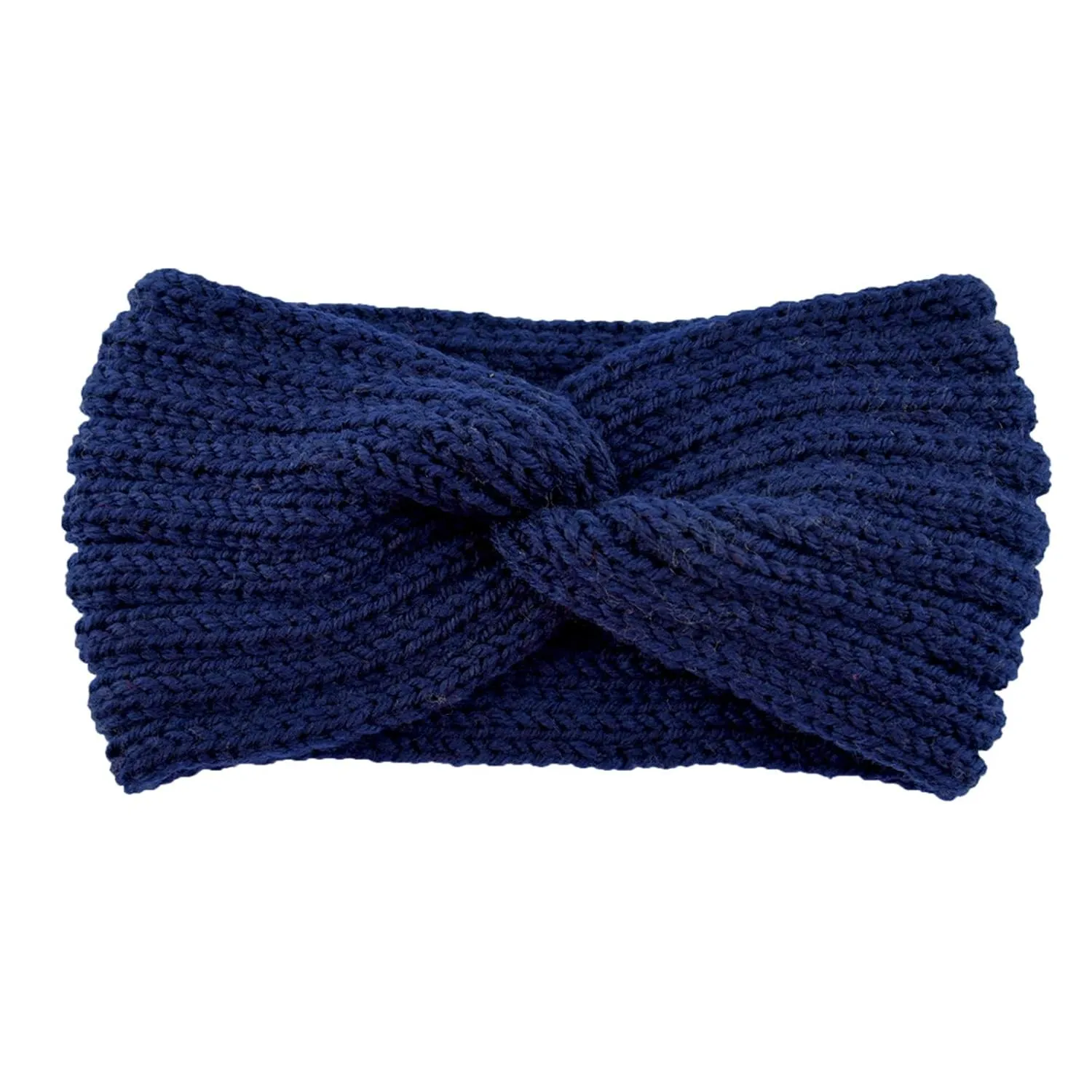 HELLORSO Headbands for Women's Hair Headbands Warmer Soft Cable Women Knit Stretch Ear Headband Headbands for Women Basketball (Navy, One size)