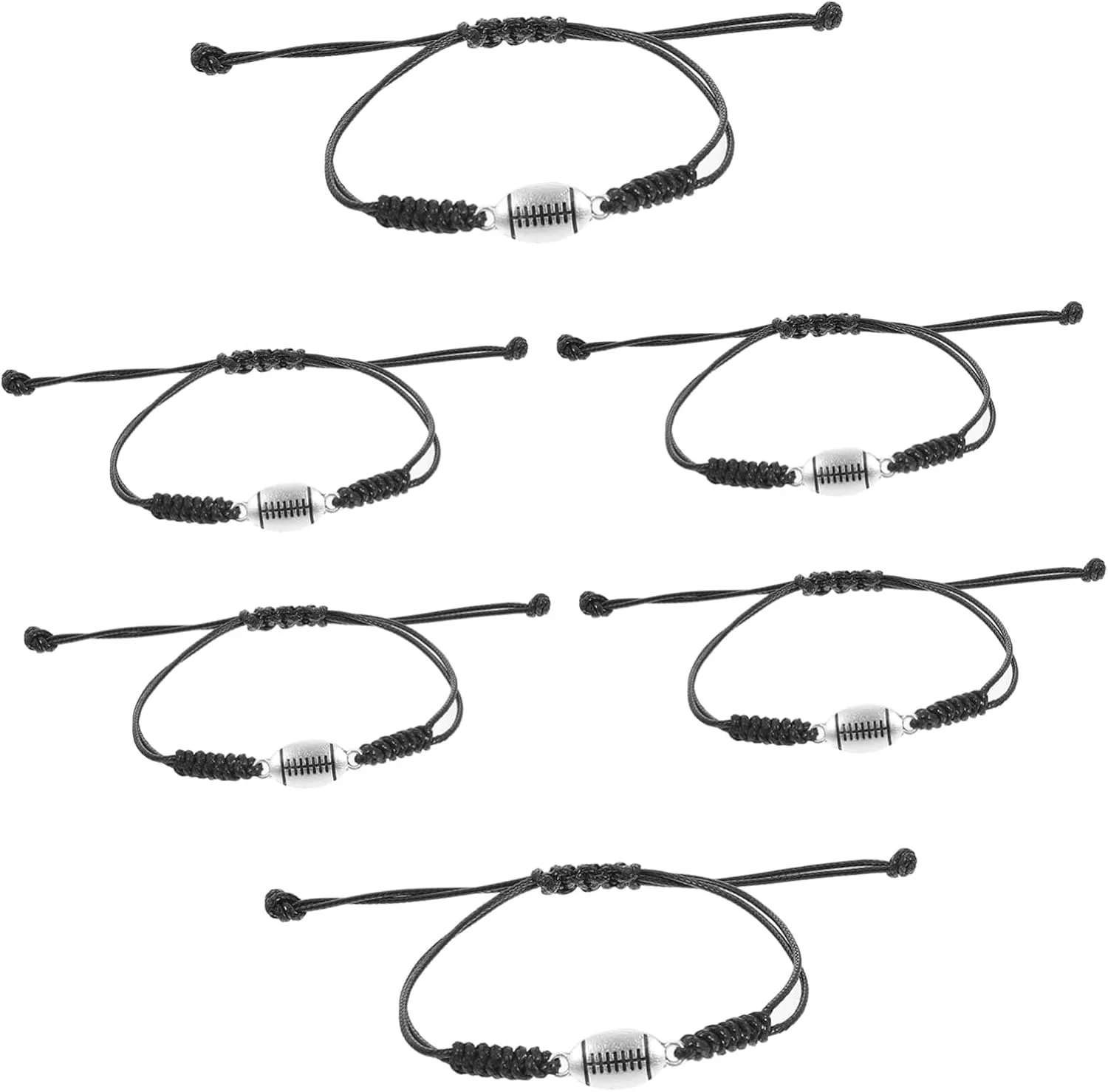 Homoyoyo 6Pcs Sports Themed Bracelets Delicate Woven Hand Chains for Teens Present for Boys and Lightweight Wrist Decorations for Parties and Daily Wear