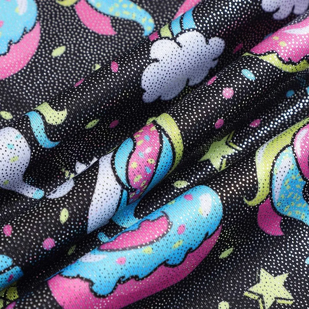 HOZIY Gymnastics Leotards for Girls with Shorts Toddlers Biketards Rainbow Unicorn Dinosaur Mermaid Leopard Flower Galaxy