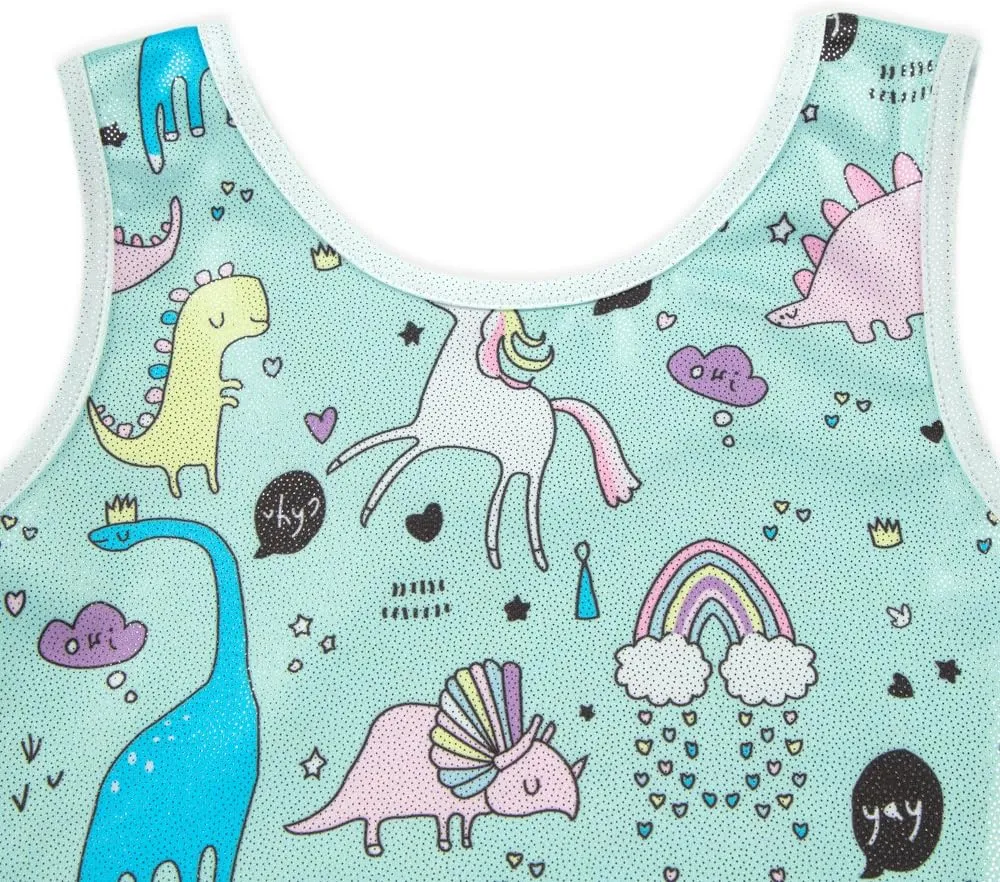HOZIY Gymnastics Leotards for Girls with Shorts Toddlers Biketards Rainbow Unicorn Dinosaur Mermaid Leopard Flower Galaxy