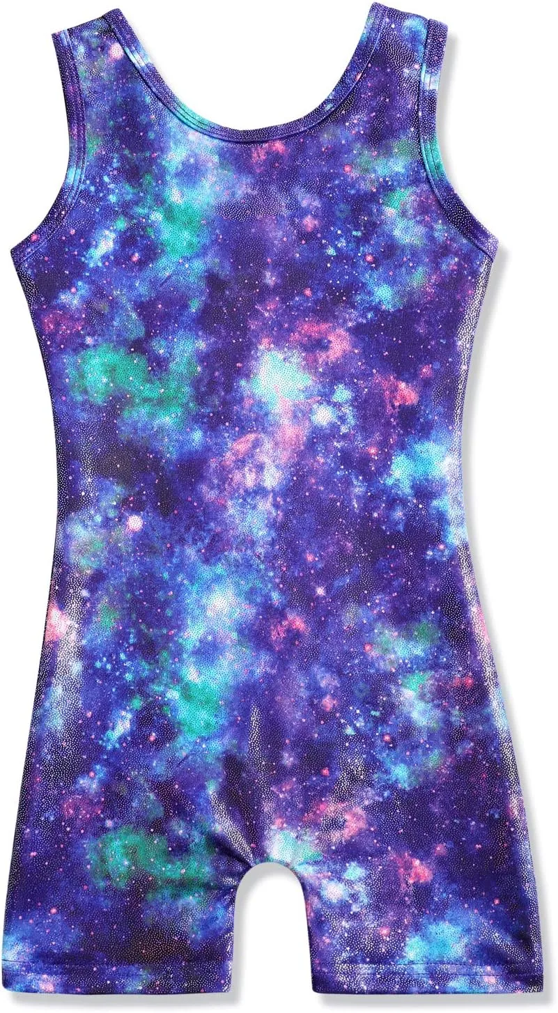 HOZIY Gymnastics Leotards for Girls with Shorts Toddlers Biketards Rainbow Unicorn Dinosaur Mermaid Leopard Flower Galaxy
