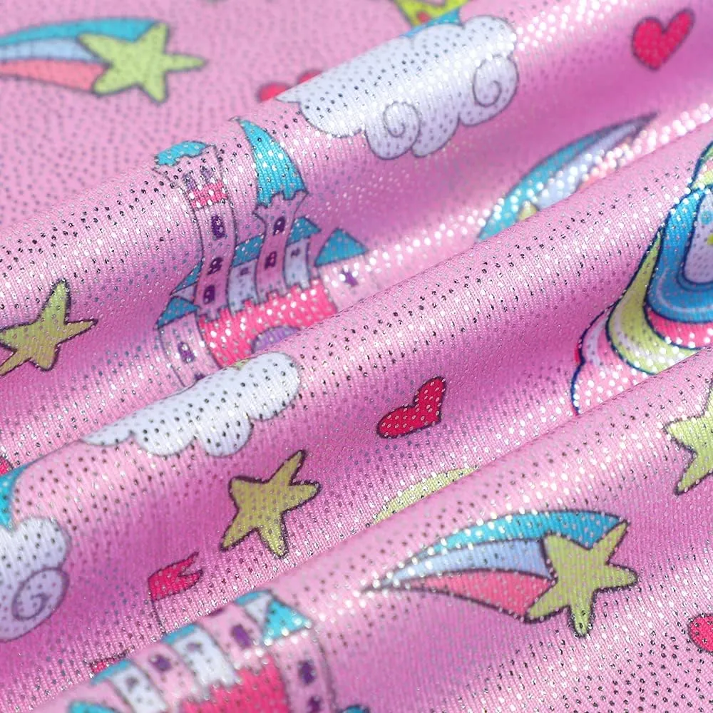 HOZIY Gymnastics Leotards for Girls with Shorts Toddlers Biketards Rainbow Unicorn Dinosaur Mermaid Leopard Flower Galaxy