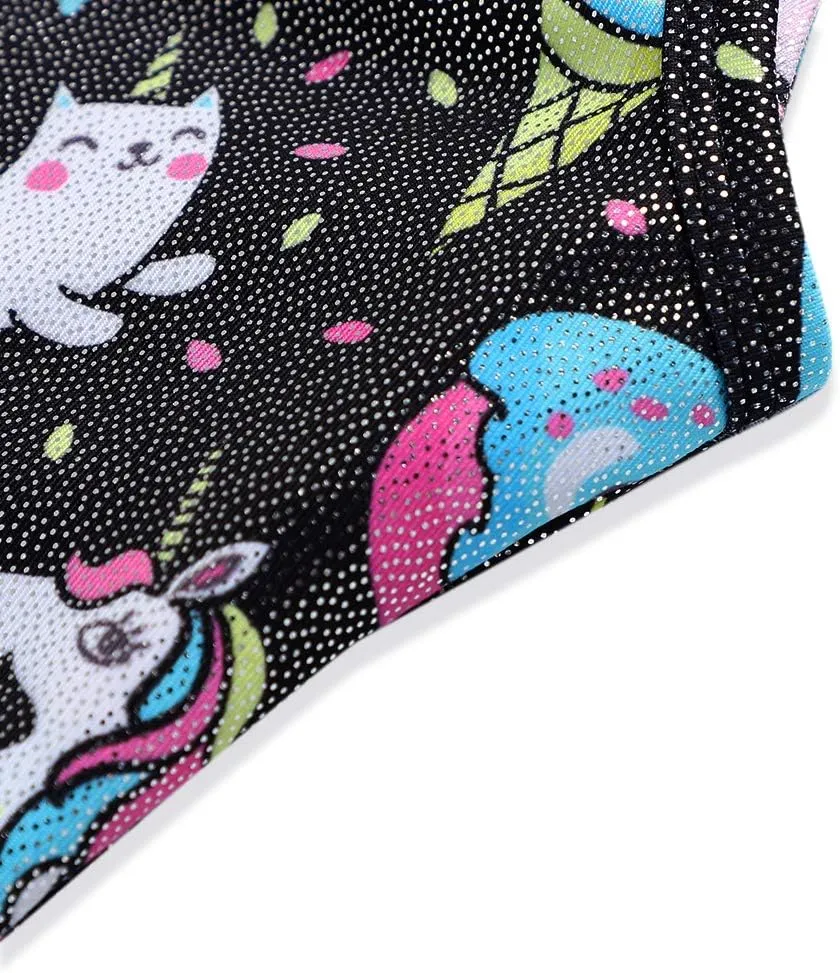 HOZIY Gymnastics Leotards for Girls with Shorts Toddlers Biketards Rainbow Unicorn Dinosaur Mermaid Leopard Flower Galaxy