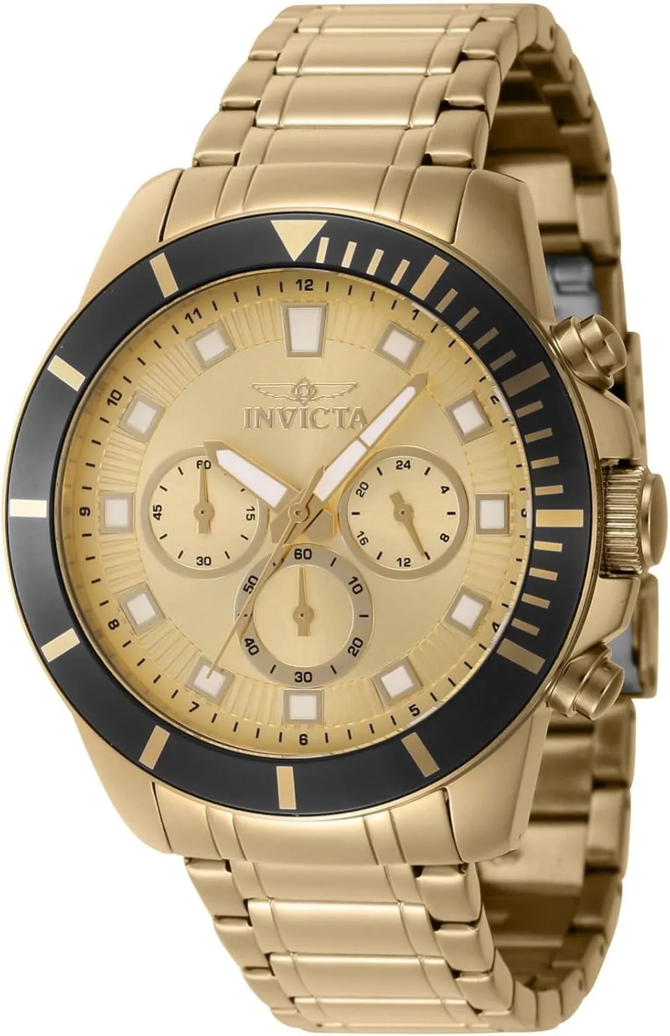 Invicta Men's 46045 Pro Diver Quartz Chronograph Gold Dial Watch