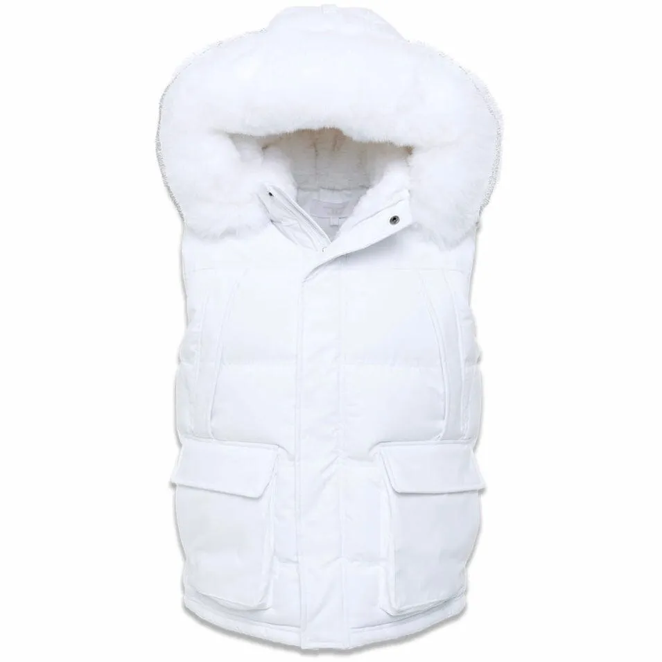 Jordan Craig Yukon White Puffer Vest with Fur Lining - Model 9371V