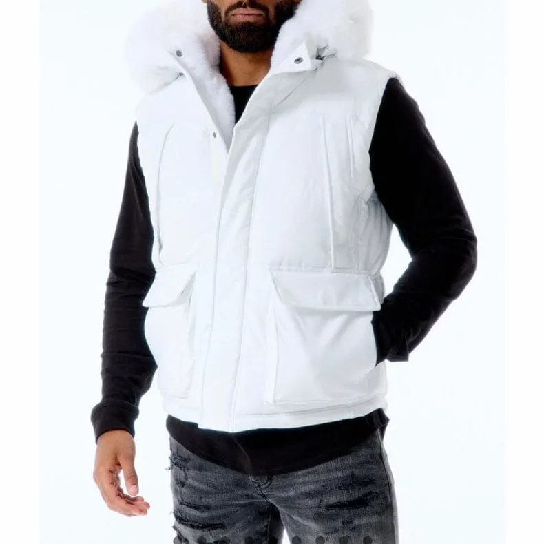 Jordan Craig Yukon White Puffer Vest with Fur Lining - Model 9371V