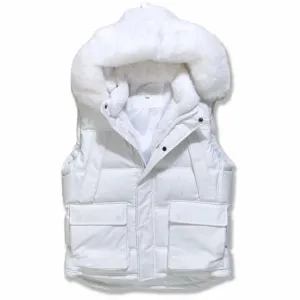 Jordan Craig Yukon White Puffer Vest with Fur Lining - Model 9371V