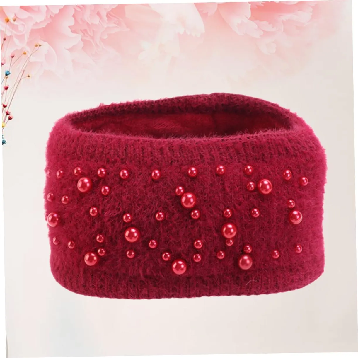 KESYOO Ladies Headbands crochet head wraps knitted head scarf knitted hair band women knotted hair band elastic hairband pearl hair ties knitted headwrap headband women's double layer