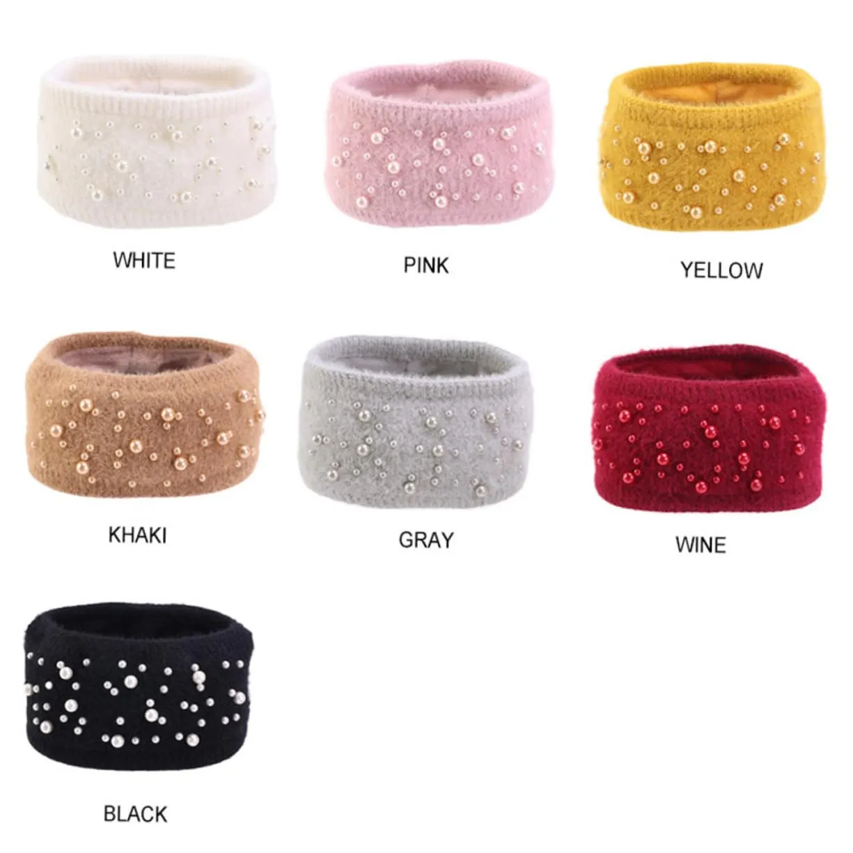 KESYOO Ladies Headbands crochet head wraps knitted head scarf knitted hair band women knotted hair band elastic hairband pearl hair ties knitted headwrap headband women's double layer