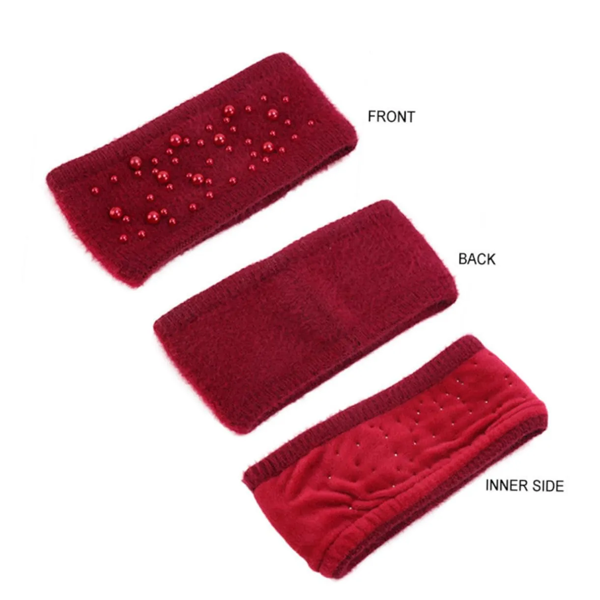 KESYOO Ladies Headbands crochet head wraps knitted head scarf knitted hair band women knotted hair band elastic hairband pearl hair ties knitted headwrap headband women's double layer