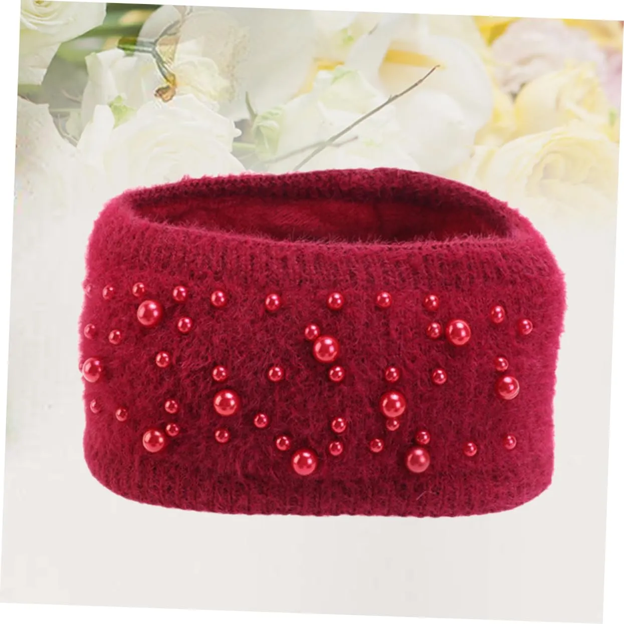 KESYOO Ladies Headbands crochet head wraps knitted head scarf knitted hair band women knotted hair band elastic hairband pearl hair ties knitted headwrap headband women's double layer