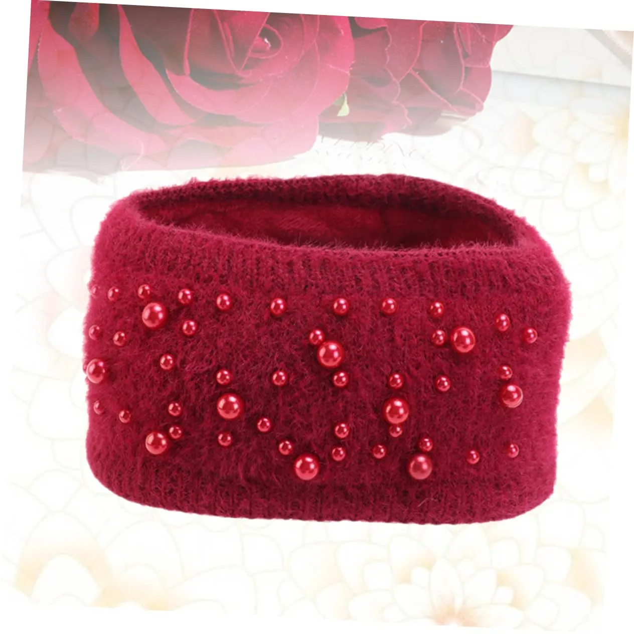 KESYOO Ladies Headbands crochet head wraps knitted head scarf knitted hair band women knotted hair band elastic hairband pearl hair ties knitted headwrap headband women's double layer