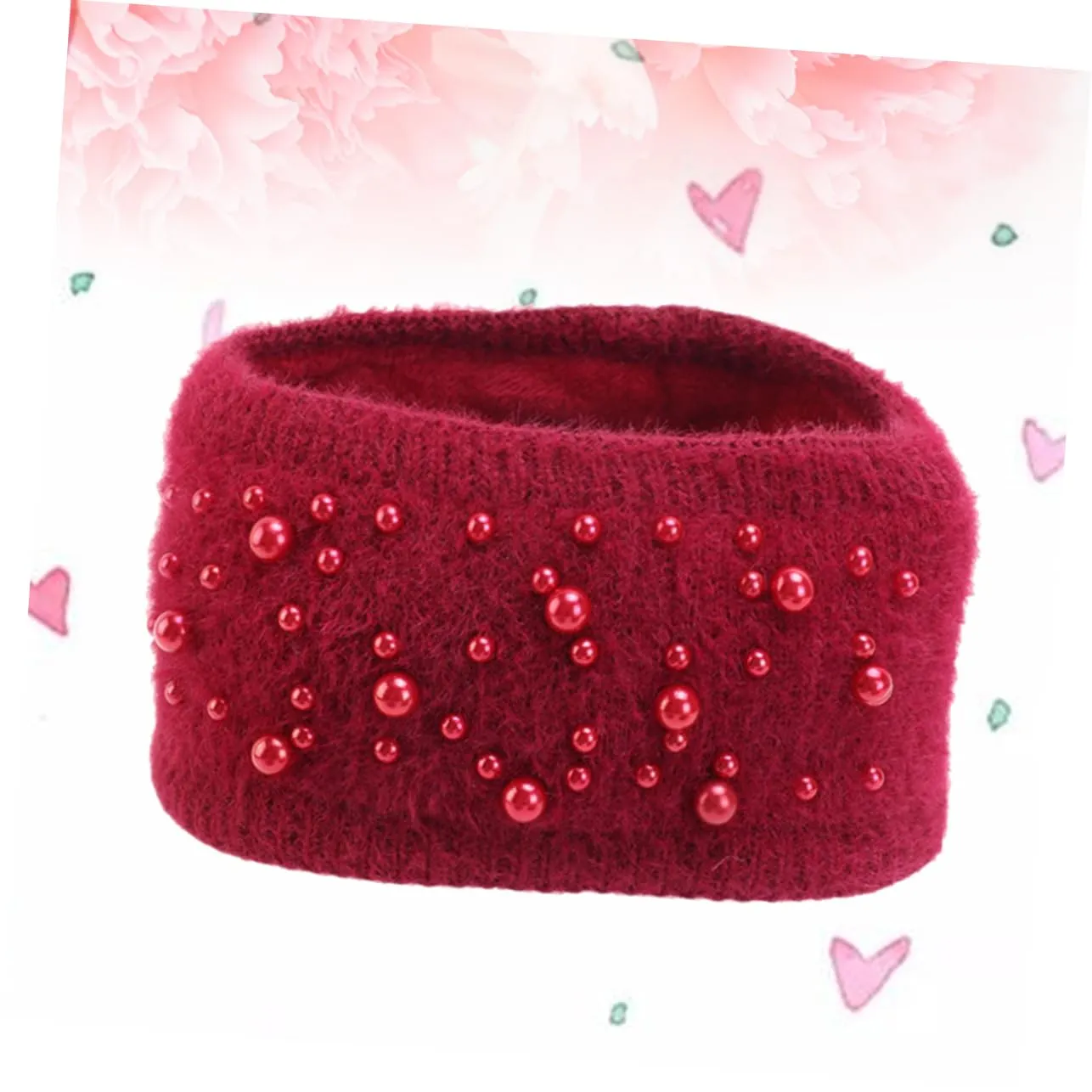 KESYOO Ladies Headbands crochet head wraps knitted head scarf knitted hair band women knotted hair band elastic hairband pearl hair ties knitted headwrap headband women's double layer