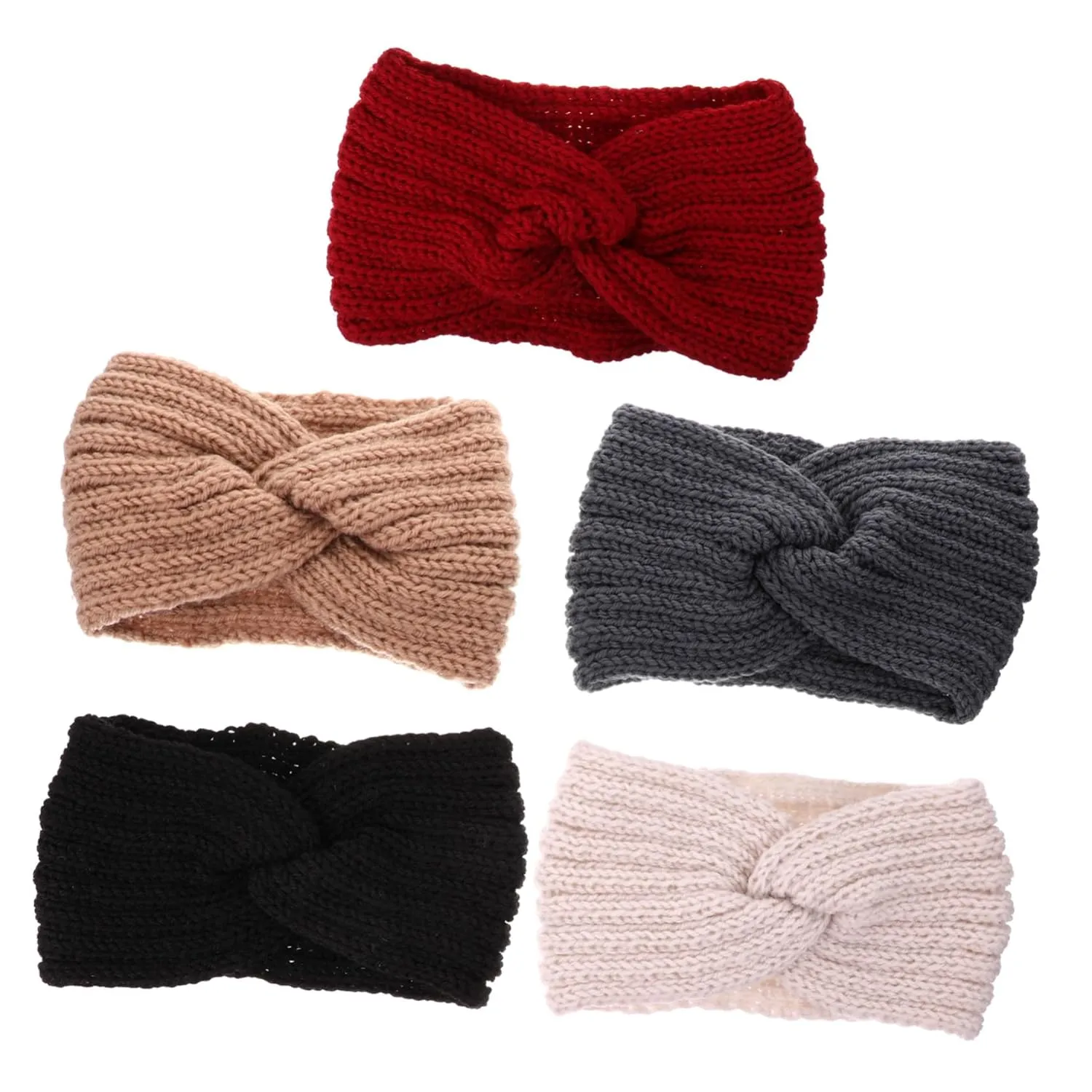 Knit Headband Wrap Warm Scarf Bandanas for Women Headband Knotted Hairband