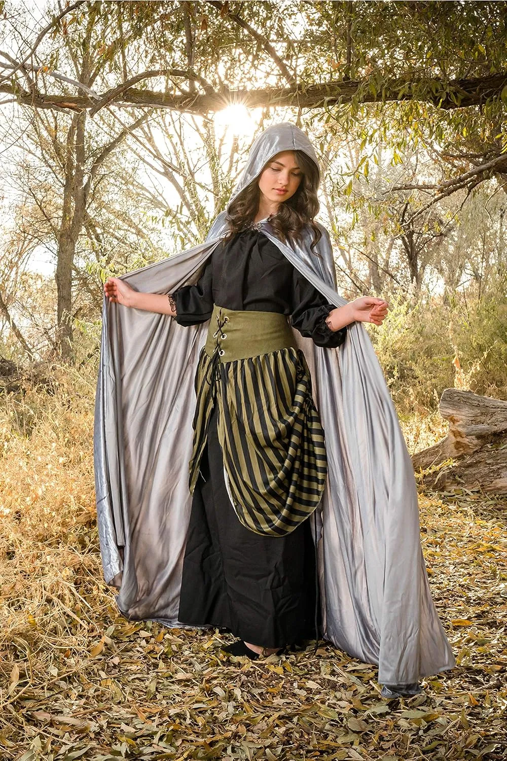 Little Adventures Deluxe Velvet Adult Cloak Cape with Lined Hood - Machine Washable Durable Cosplay Party Costume