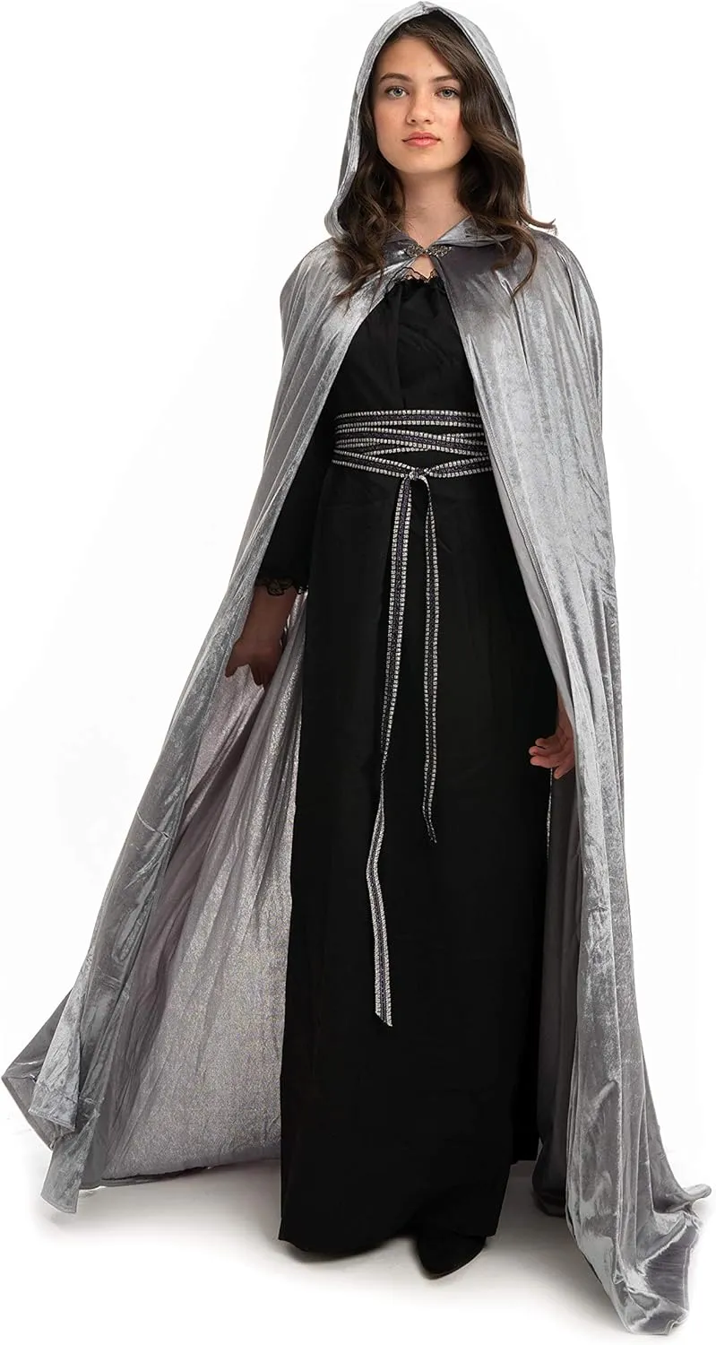Little Adventures Deluxe Velvet Adult Cloak Cape with Lined Hood - Machine Washable Durable Cosplay Party Costume