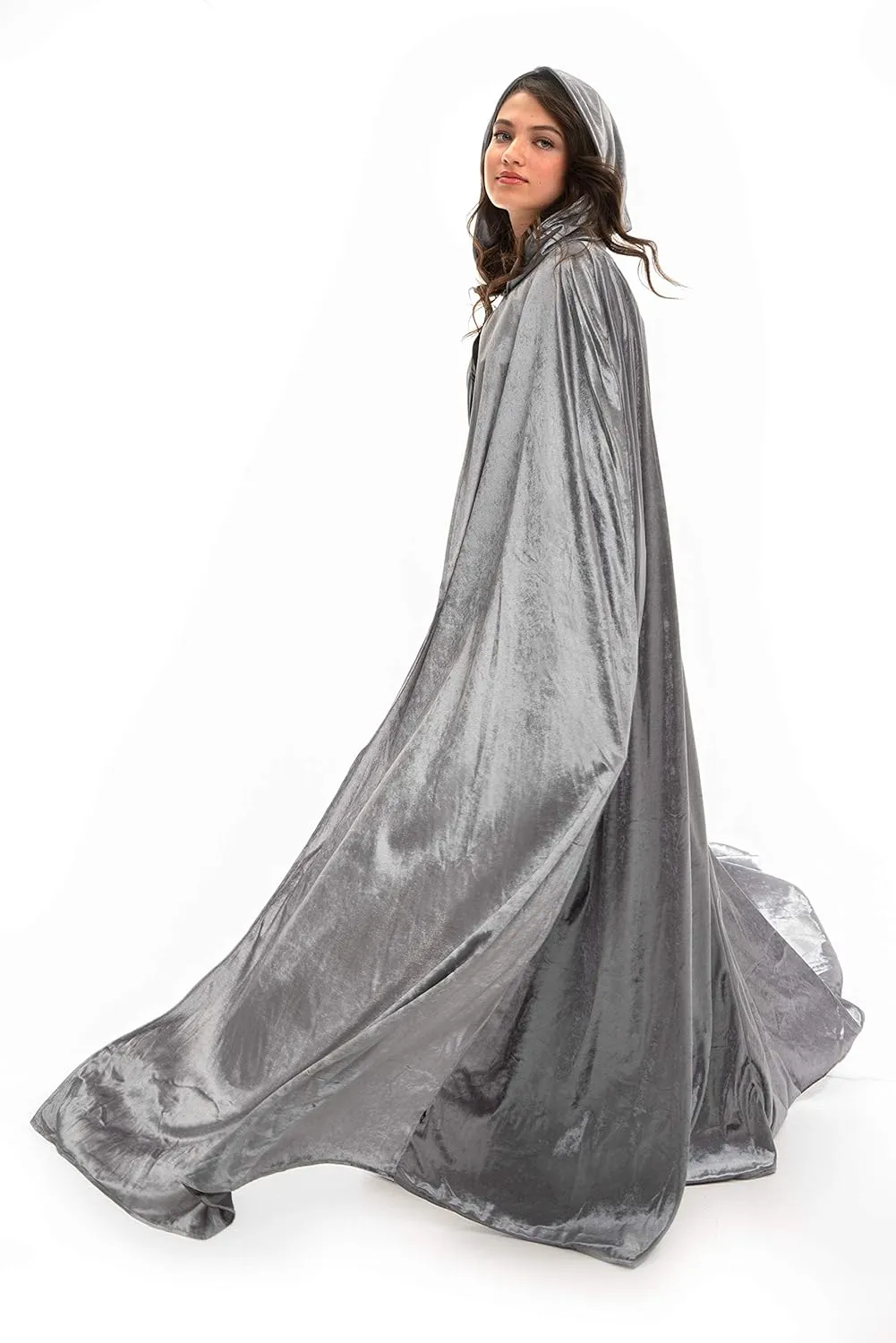 Little Adventures Deluxe Velvet Adult Cloak Cape with Lined Hood - Machine Washable Durable Cosplay Party Costume