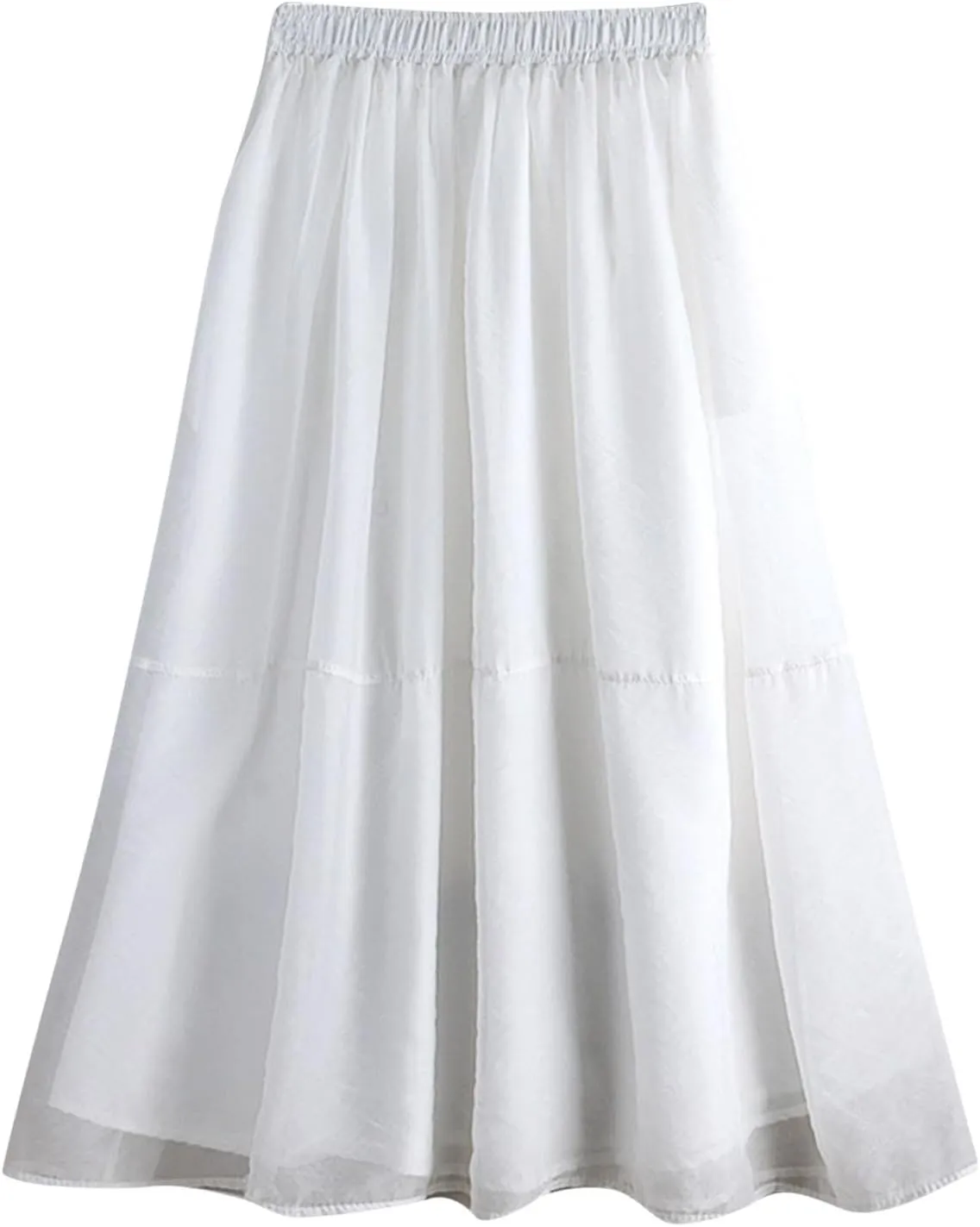 Long Maxi Skirt for Women 2025 Summer Trendy Elastic Waist Layered Skirts Casual Fashion Loose Flowy Beach Skorts