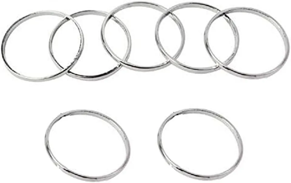 luzen 7pcs Simple Gold-Tone Shiny Cute Gothic Punk Stack Plain Above Knuckle Midi Finger Band Rings Joint Mid Ring Set Tip Stacking Rings (Silver)