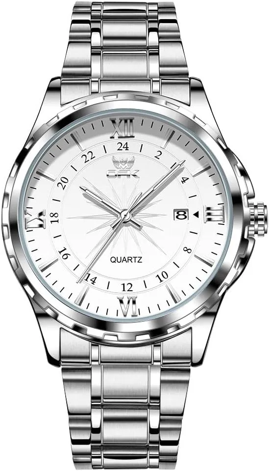 MASTOP Business Men's Watch Quatz Movement Luxury Watches for Men with Stainless Steel Strap Sapphire Glass Dial Luminous Hands and Hour Markers Waterproof
