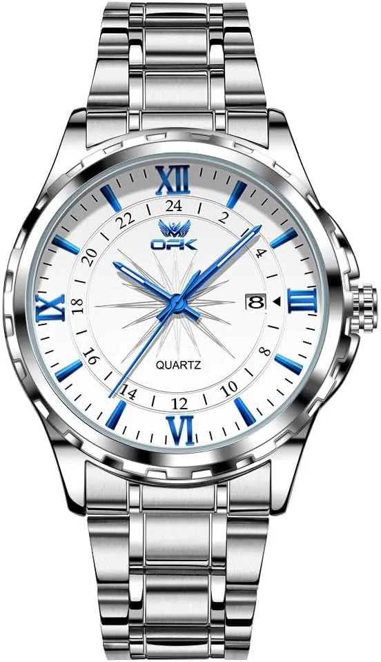 MASTOP Business Men's Watch Quatz Movement Luxury Watches for Men with Stainless Steel Strap Sapphire Glass Dial Luminous Hands and Hour Markers Waterproof