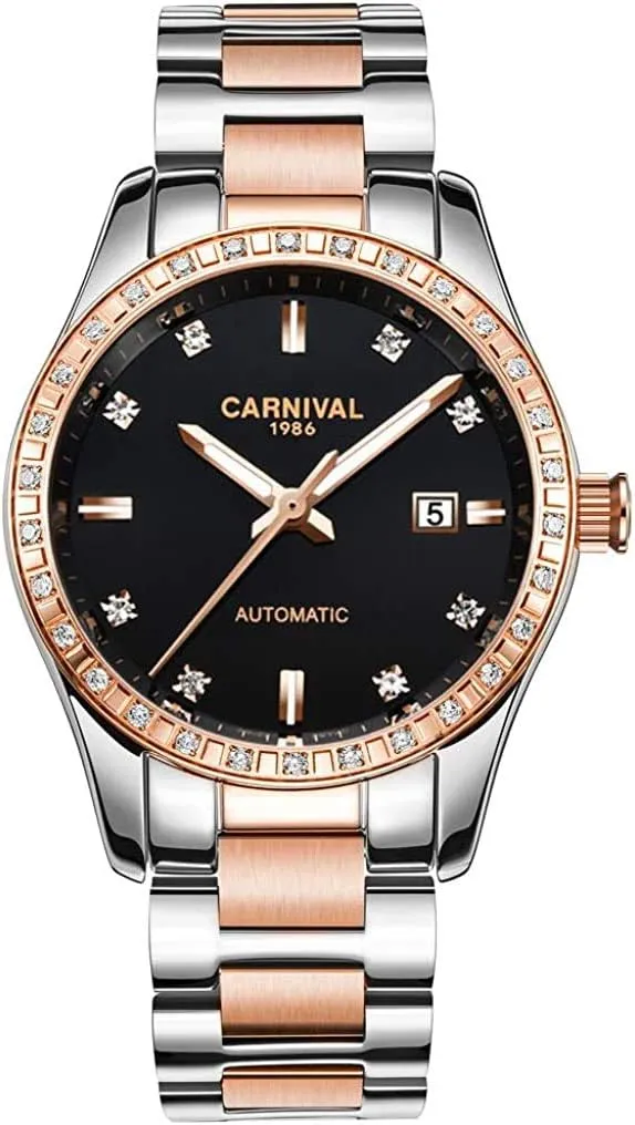 MASTOPWomen Watches Top Brand Luxury Stainless Steel Mechanical Wristwatches Waterproof Retro Luminous Sapphire Watch Classic Business Dress Wrist Watch