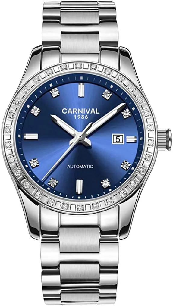 MASTOPWomen Watches Top Brand Luxury Stainless Steel Mechanical Wristwatches Waterproof Retro Luminous Sapphire Watch Classic Business Dress Wrist Watch